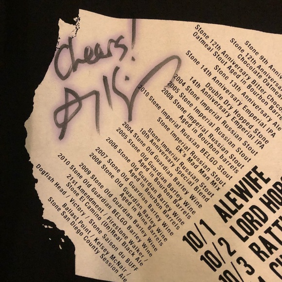 NWOT RARE, Signed Stone Brewing Tap Take-Over Black T-Shirt - Picture 4 of 6